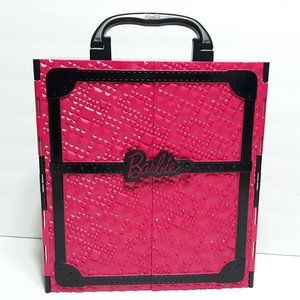Mattel 2011 Barbie Wardrobe Closet Storage Case Pink Black Handle Furniture.
